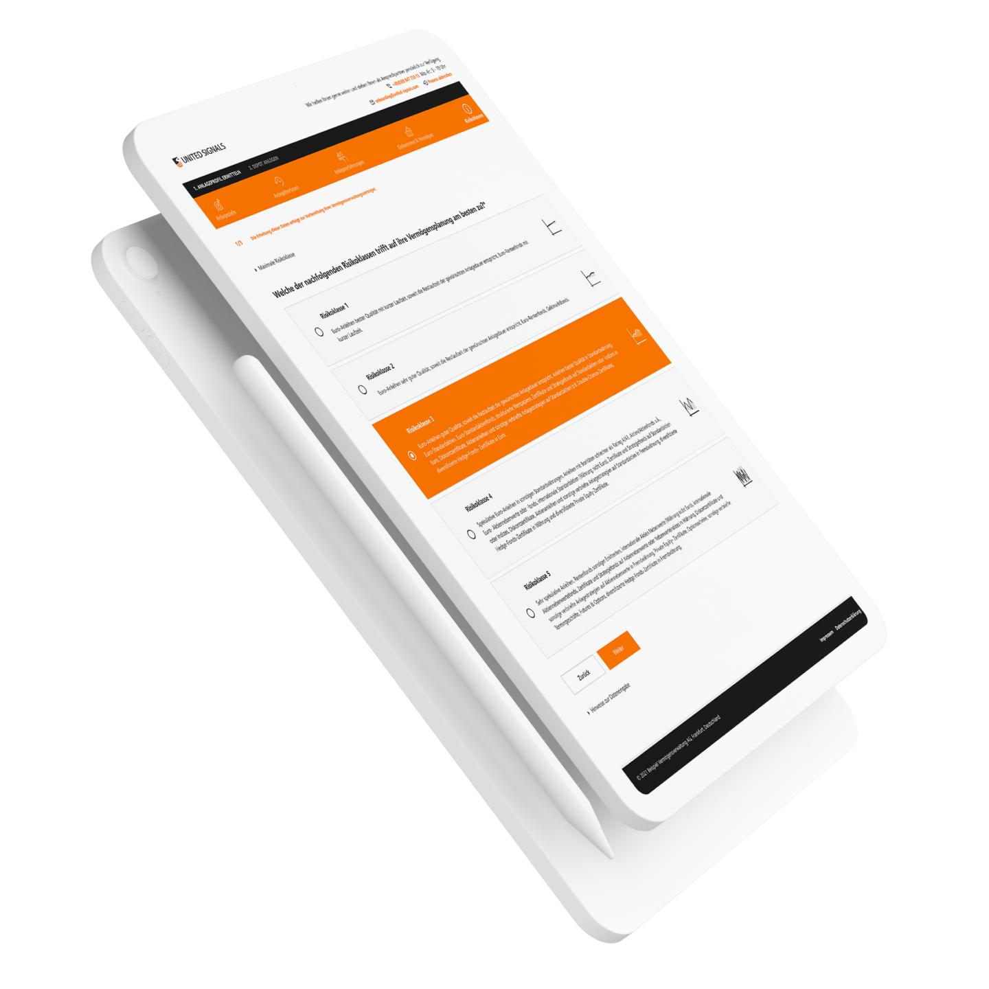 Tablet mit Onboardinglösung